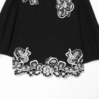 Women's Blouse with Floral Lace and Flutter Sleeves