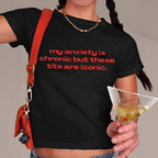 Women's Cropped T-Shirt with Inspirational Text and Slim Fit