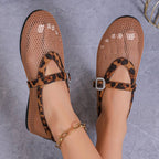 Women's Breathable Ballet Flats with Fashionable Cutout Pattern and Comfortable Strap
