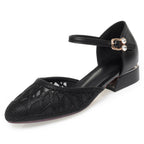 Women's Ballet Flats with Elegant Strap and Rhinestone Detail