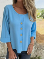 Women's Elegant and Casual Blouse with Button Detail