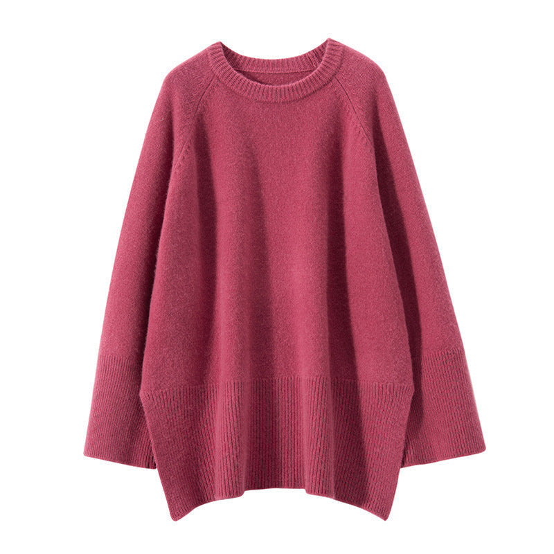 Elegant, Casual Knit Sweater with Wide Cut and Detailed Sleeves