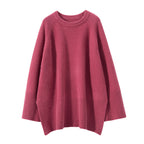 Elegant, Casual Knit Sweater with Wide Cut and Detailed Sleeves