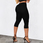 Women's Elegant High-Waisted Cropped Trousers