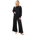 Women's Casual Wide-Cut Sweater Set with Tie Belts