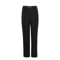 Women's Elegant High-Waist Pants with Double Buckle Detail