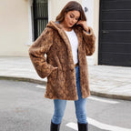 Women's Furry Parka with Hood and Elegant Cut