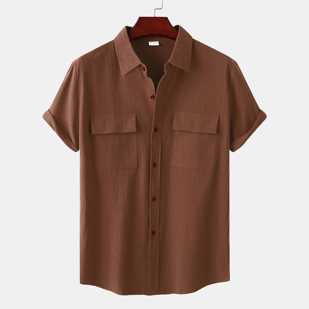 Women's Short-Sleeve Shirt with Practical Chest Pockets