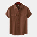 Women's Short-Sleeve Shirt with Practical Chest Pockets