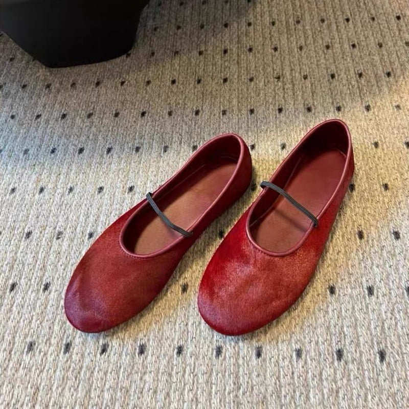 Women's Ballet Flats with Flexible Strap Design and Comfortable Footbed
