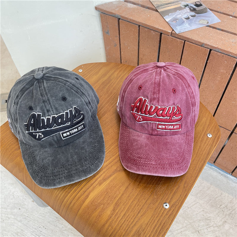 Men's Vintage-Inspired Distressed Cotton Baseball Cap
