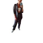 Women's Elegant Leopard Print Suit Set