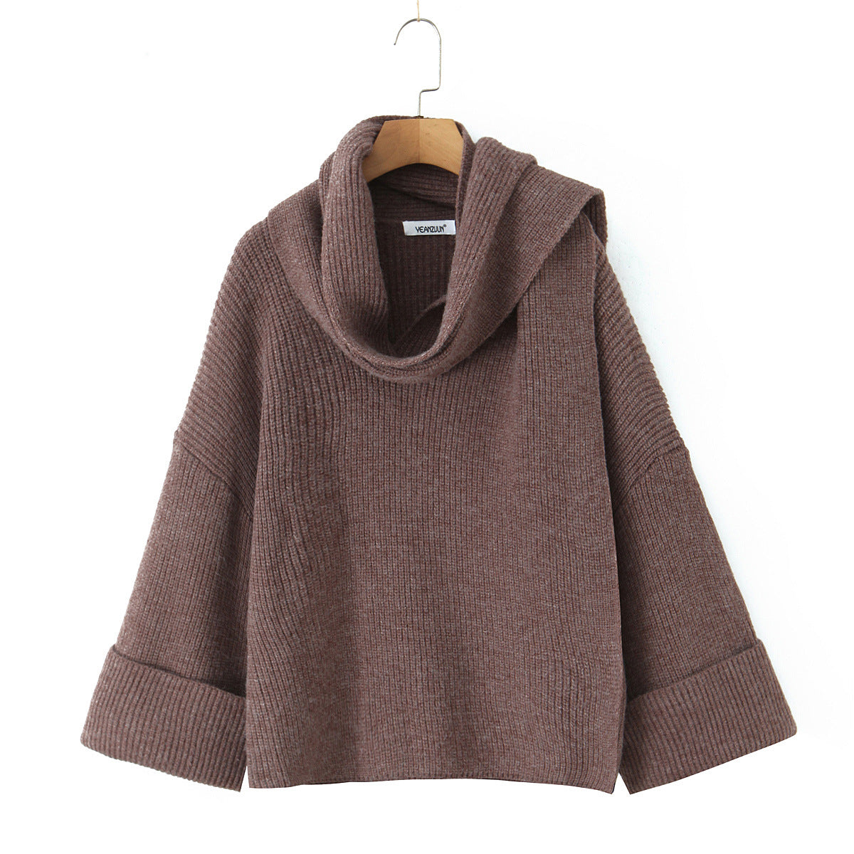 Women's Chunky Knit Cowl-Neck Sweater