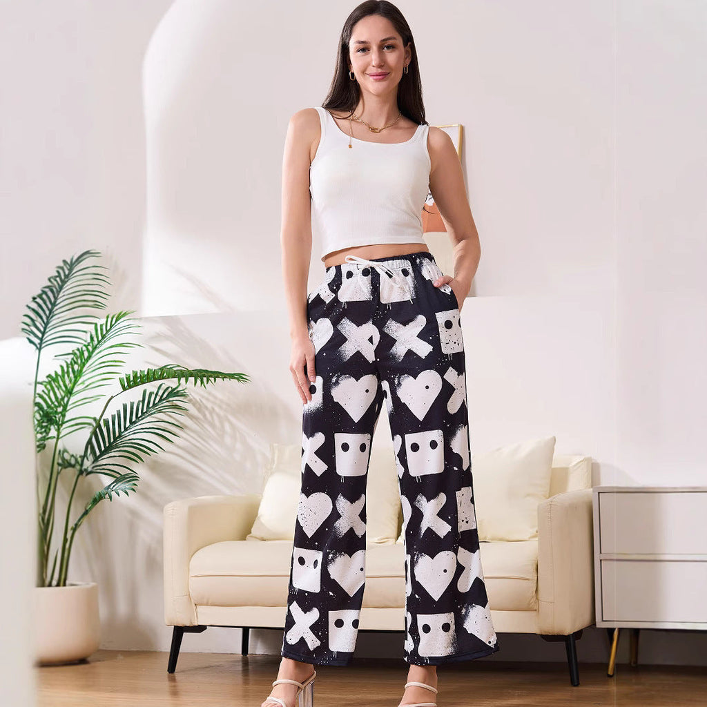 Women's Casual Pants with Creative Graphic Design
