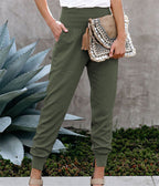 Women's High-Waisted Casual Pants with Pocket