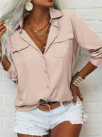 Casual Women's Blouse with Pockets