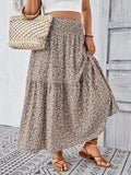 Women's Maxi Skirt with Flowing Cut and Floral Design