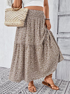 Women's Maxi Skirt with Flowing Cut and Floral Design