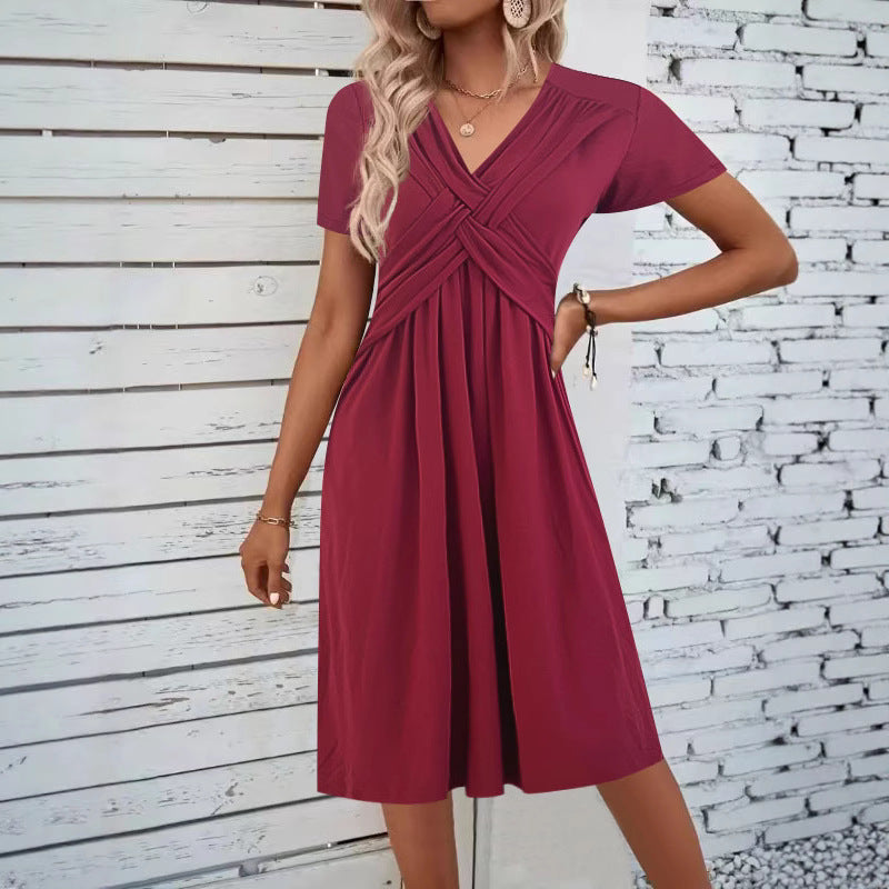 Women's Wrap-Style Jumpsuit with V-Neck