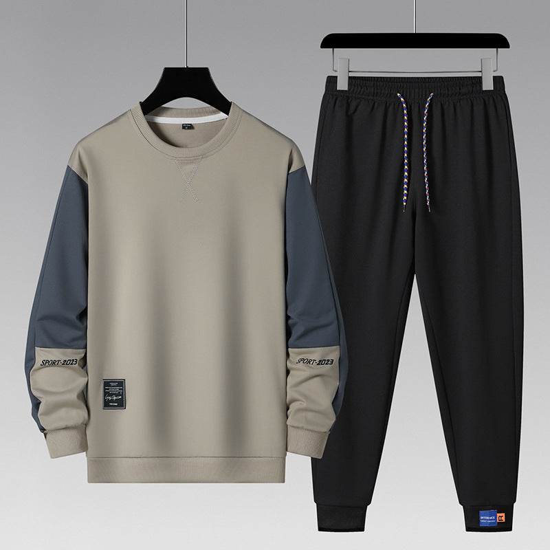 Men's Sporty Tracksuit Set with Contrast Sleeves