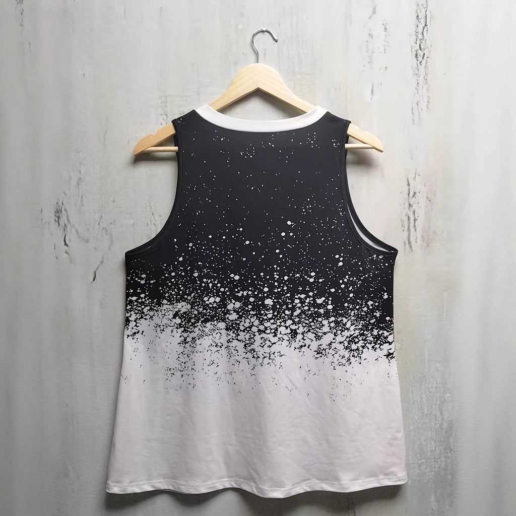 Women's Sleeveless Top with Button Placket and Stylish Gradient
