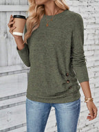 Casual Long-Sleeve Shirt with Asymmetric Cut