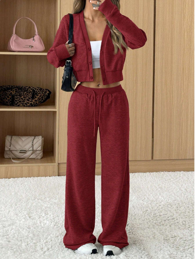 Women's Comfortable and Stylish Lounge Set with Cropped Jacket