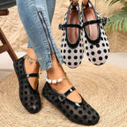 Women's Ballet Flats with Elegant Bow and Breathable Upper
