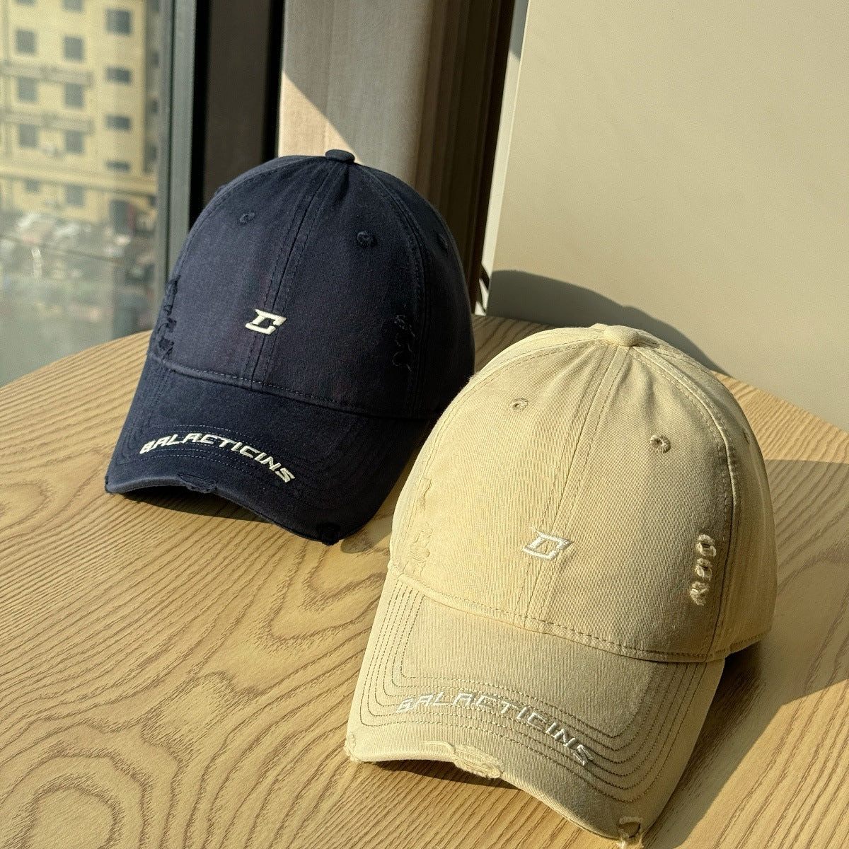 Men's Distressed Denim Baseball Cap