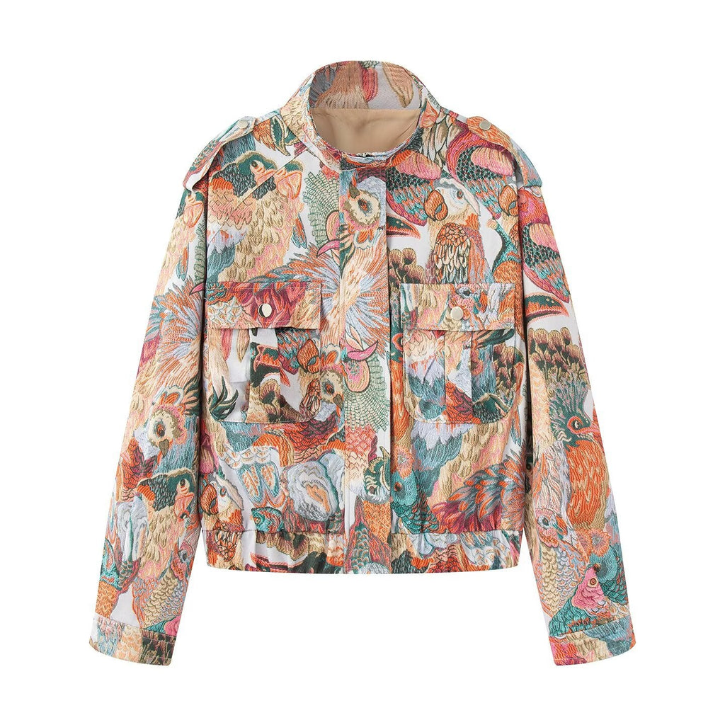Women's Animal Print Quilted Jacket
