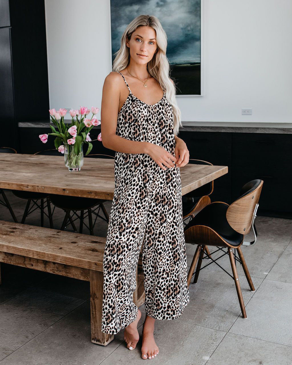 Elegant Wide-Leg Jumpsuit with Spaghetti Straps