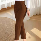 Women's Elegant Suit Pants with High Waist and Slim Leg