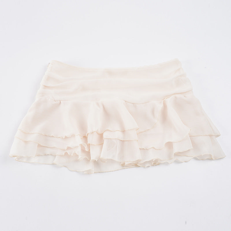 Women's Flowy Chiffon Ruffle Skirt