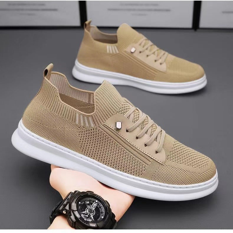 Women's Breathable Sneakers with Elastic Knit Upper and Cushioning Sole