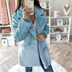 Women's Elegant Faux Fur Jacket with Patch Pockets