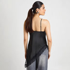 Women's Asymmetrical Lace Cami with Luxurious Details