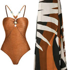 Women's Swimsuit with Trendy Cut-Out and Elegant Wrap Skirt