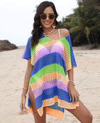 Women's Airy Mesh Beach Cover-Up with V-Neck