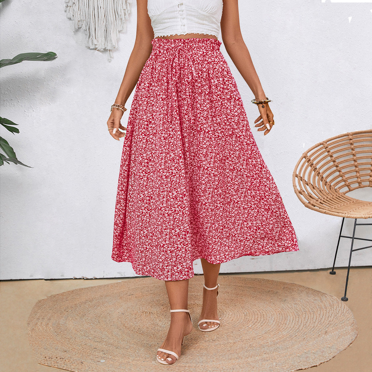 Women's Maxi Skirt with Floral Pattern