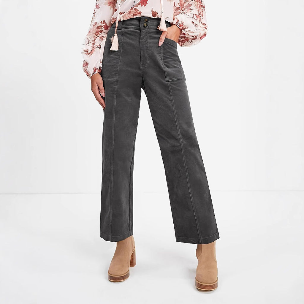 Women's High-Waisted Pleated Trousers