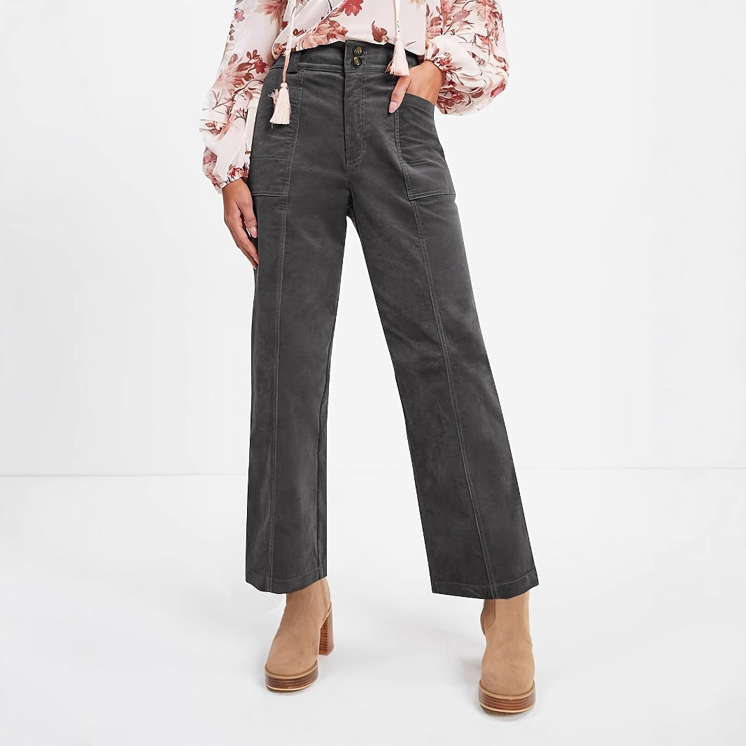 Women's High-Waisted Pleated Trousers
