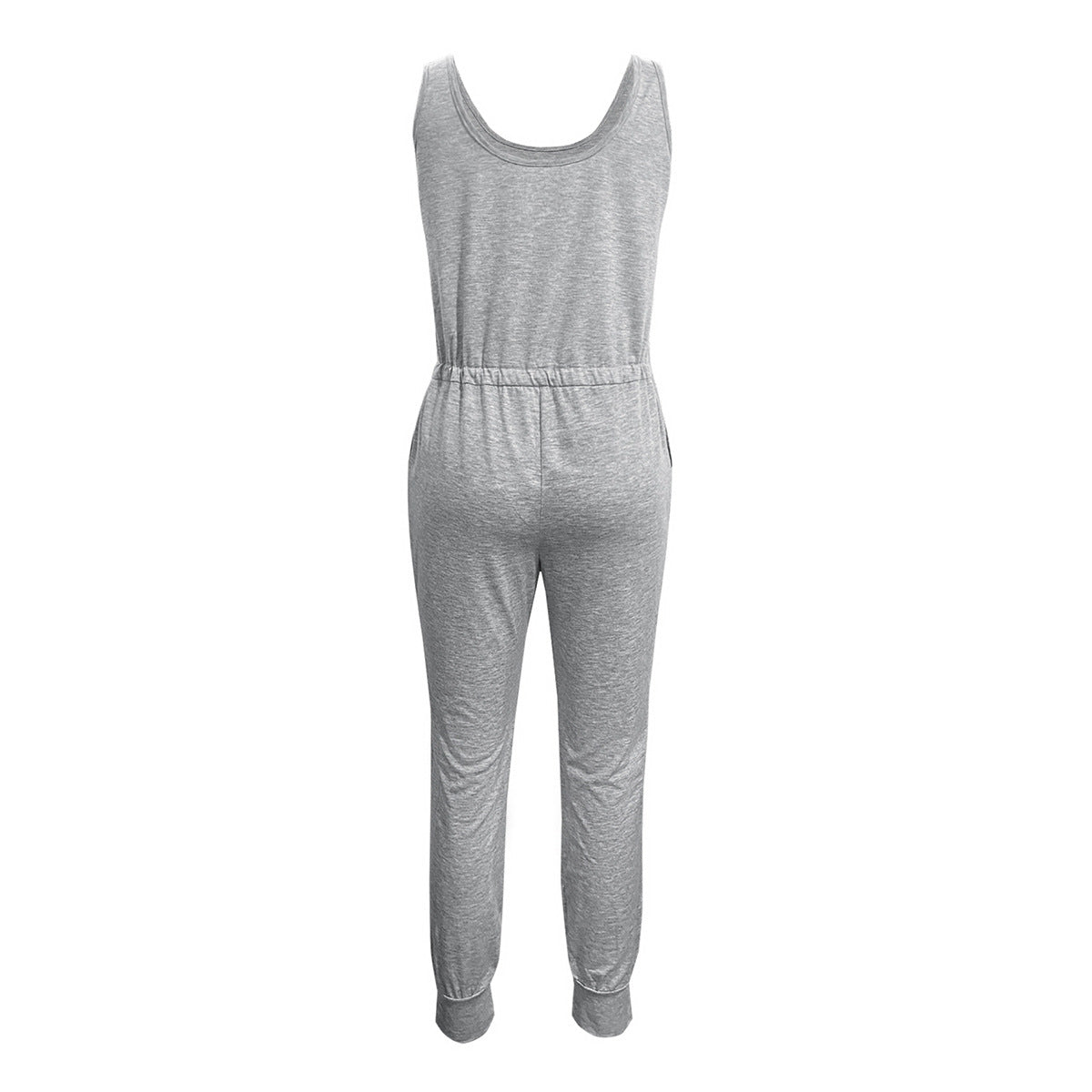 Casual Women's Overall with Pockets and Elastic Waist