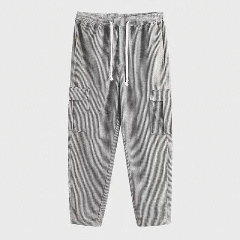 Women's Cargo Pants with Elastic Waistband and Practical Side Pockets