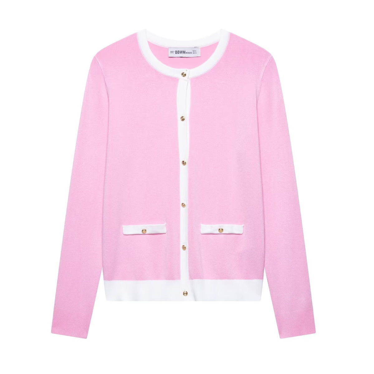 Women's Elegant Cardigan with Decorative Buttons and Pockets