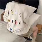 Women's Chunky Knit Cardigan with Pockets and Button Details