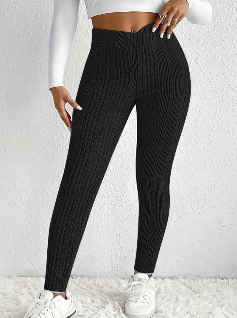 Women's High-Quality Ribbed Knit Leggings