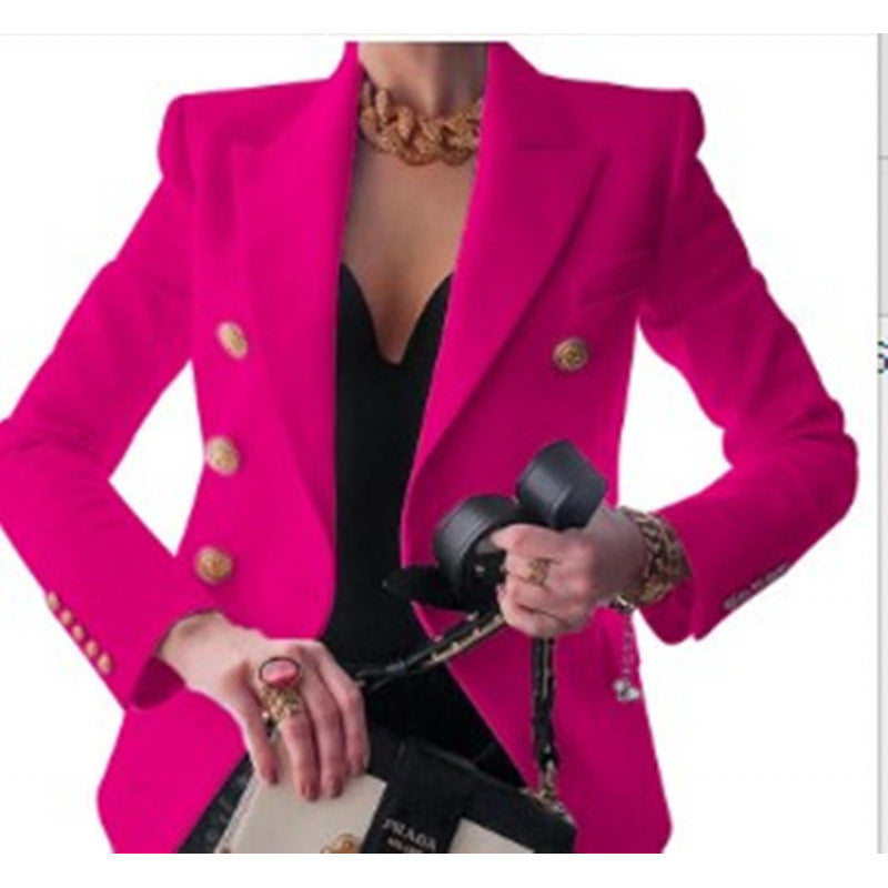 Women's Elegant Blazer with Gold Button Detail
