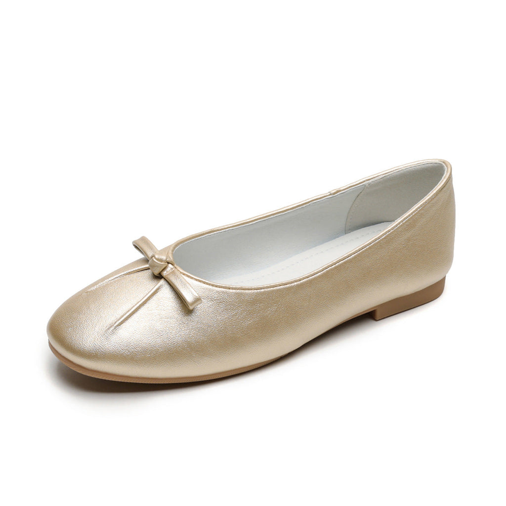 Women's Ballet Flats with Elegant Bow Detail and Comfortable Footbed