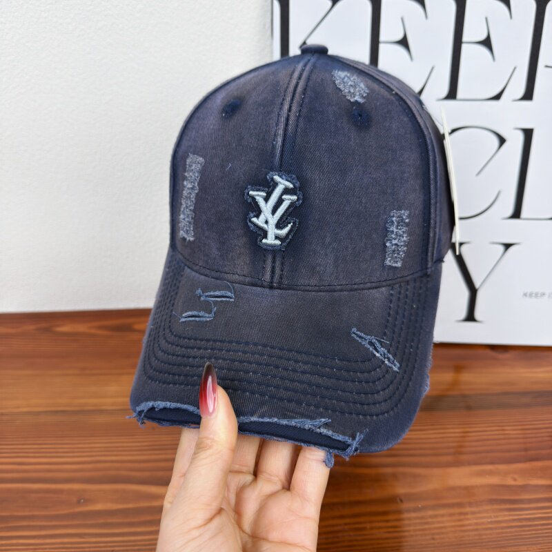 Men's Distressed Denim Adjustable Baseball Cap