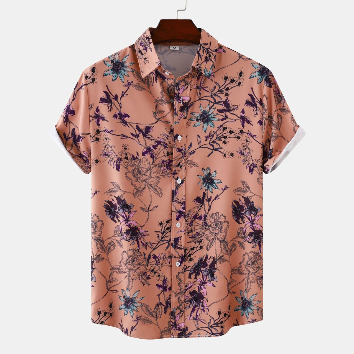 Women's Short Sleeve Shirt with Floral Accents and Modern Cut